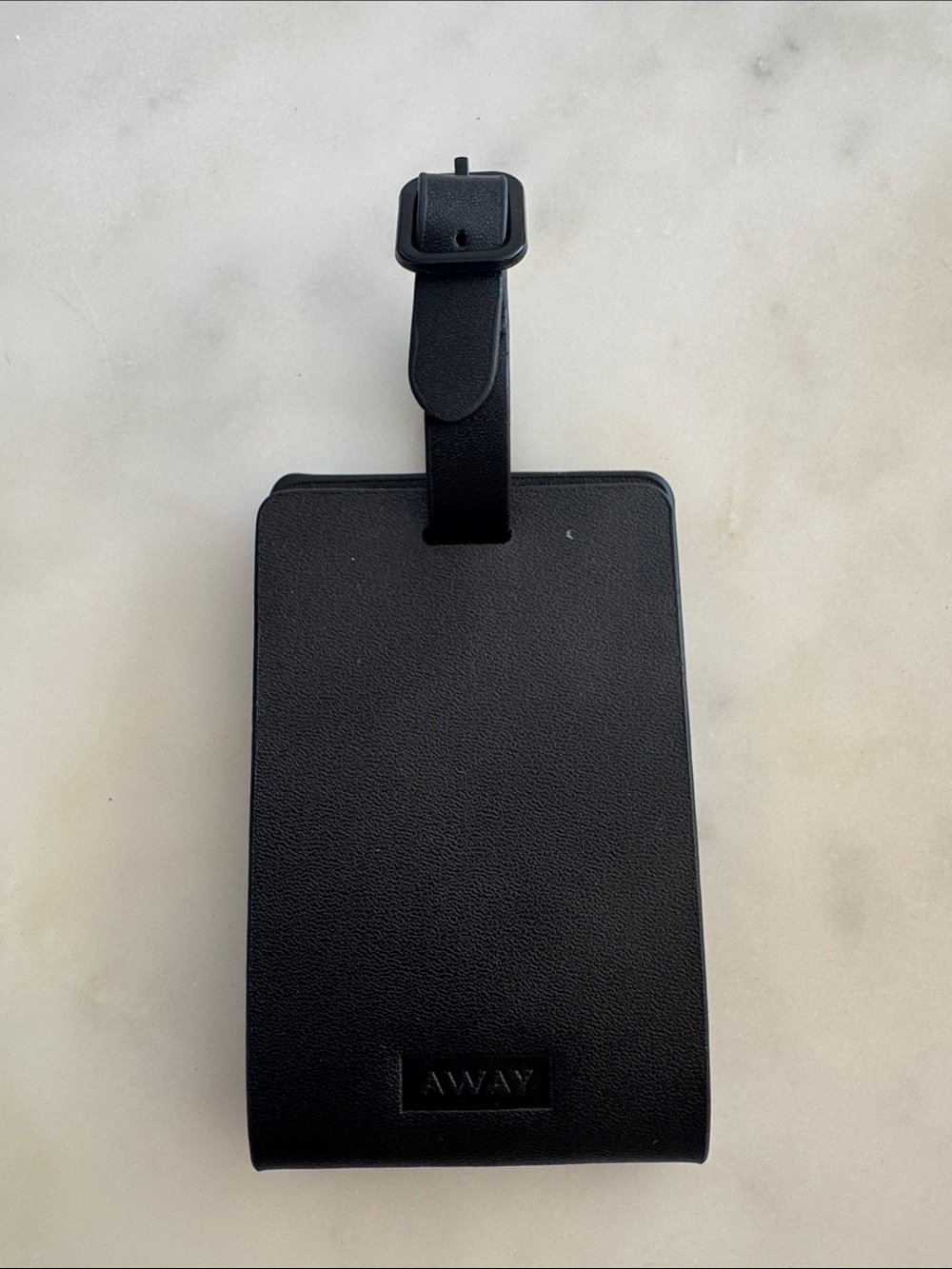 NWOT Away Black Leather Luggage Tag with Adjustable Strap